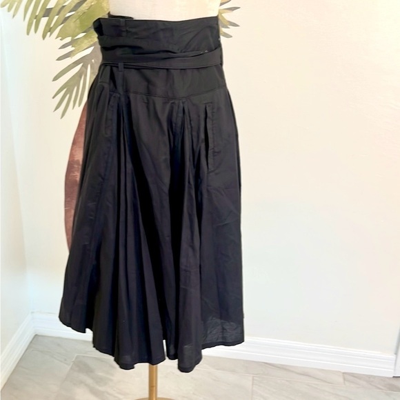 VTG TOPSHOP, Luxury Cotton Twirl-Able,Kilt-Buckled,Full Skirt, Black,Size 12/14 - Picture 4 of 14